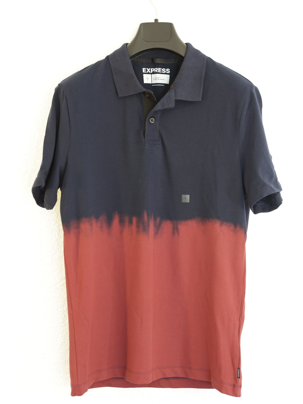 Express Men’s Two-Tone Navy and Rust Polo Shirt